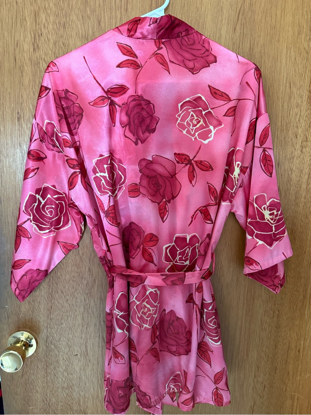 ⭐️NEW⭐️ Satin Robe Short Roses - Picture 2 of 2
